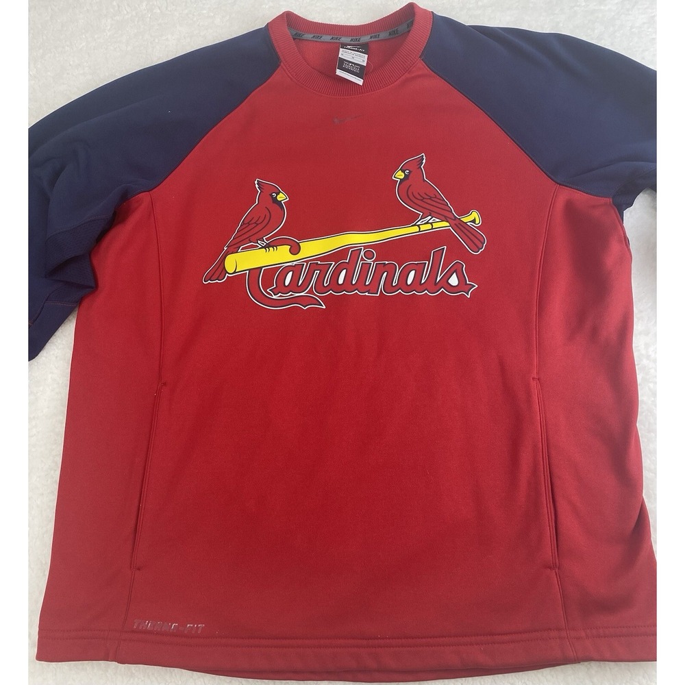 St.Louis Cardinals Nike Swoosh Long Sleeve Thermal Fit  Pullover SZ‎ Medium MLB
